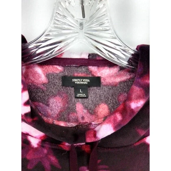 Simply Vera Wang Soft Fleece Hooded Long Sleeve Night Shirt Size L - Picture 4 of 7